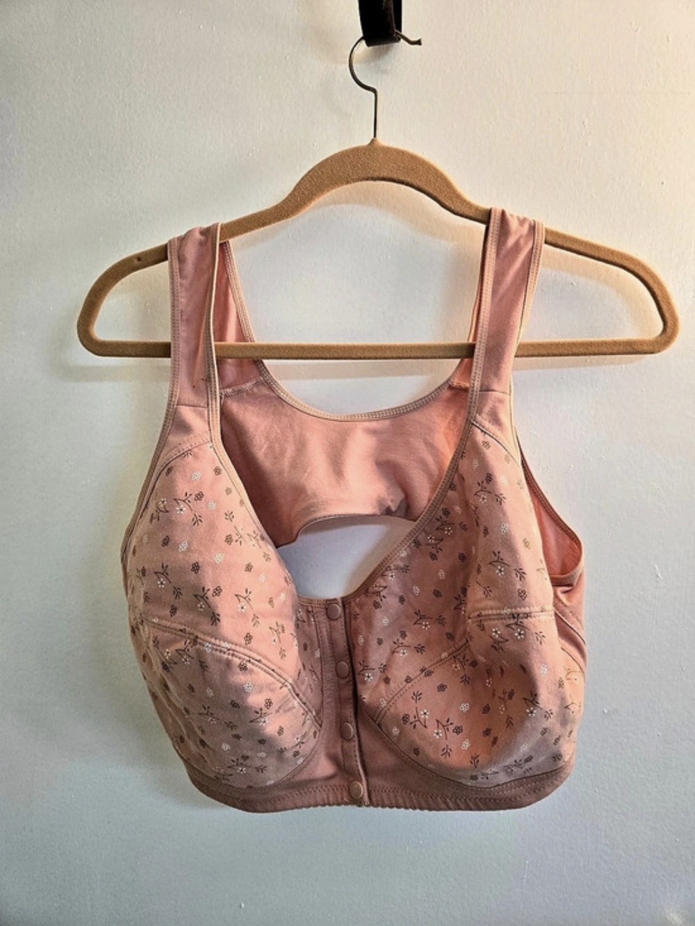 Floral Pink Wireless Bra 5XL Cottagecore Retro Grandmacore Coquette Soft Girl